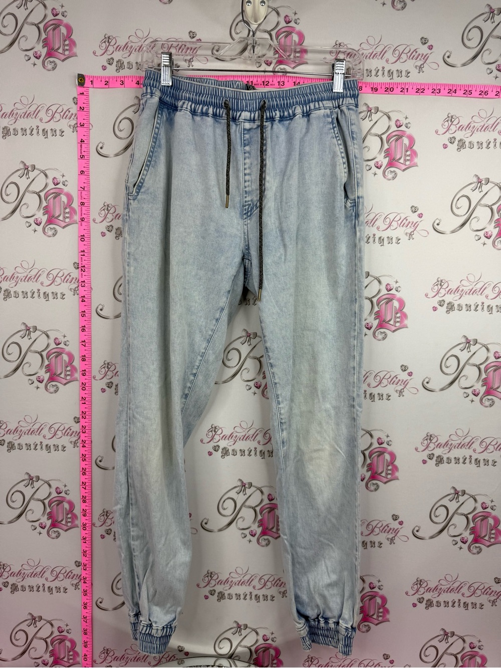 Volcom pants joggers Light Blue Denim Jogger Pants bottoms white blue